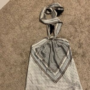 White House Black Market black/tan dressy top